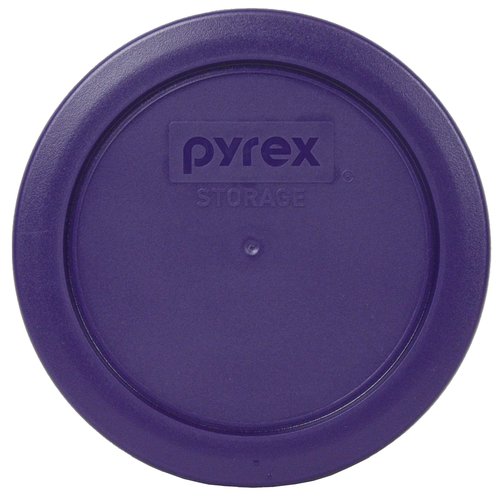 Pyrex (2) 7200 2 Cup Glass Bowls & (2) 7200-PC Plum Purple Food Storage Replacement Lids - Made in USA