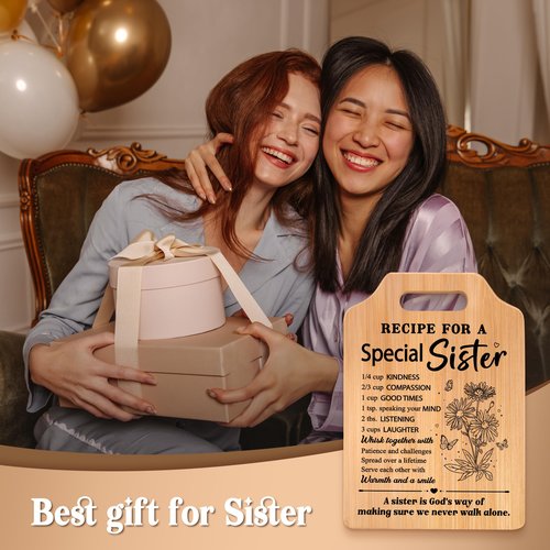 Gifts for Sister, Sister's Birthday Gifts from Sister, Recipe for A Special Cutting Board, Christmas Mothers Day Valentines Day Present for Sisters