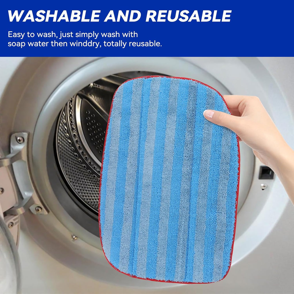 McCulloch Microfiber Steam Mop Pads - 6 Pack Reusable & Washable Replacement for MC1375/MC1385