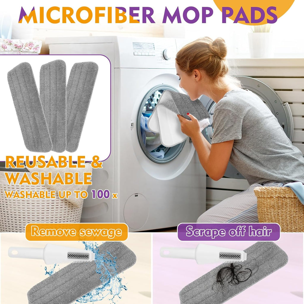 Skiennix Spray Mop - Microfiber Wet Mop with 800ml Refillable Bottle for Hardwood & Tile Cleaning
