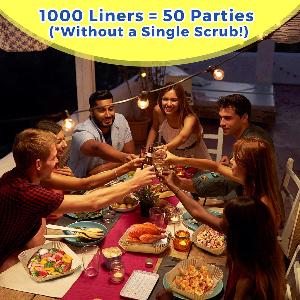 Air Fryer Paper Liners by [Brand Name] - 1000 Pcs Heavy-Duty Non-Stick Parchment for 5-8 Qt Baskets