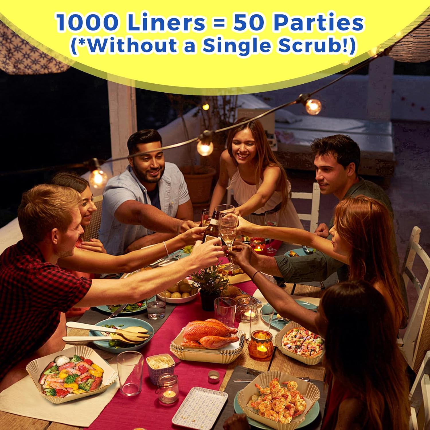 Air Fryer Paper Liners by [Brand Name] - 1000 Pcs Heavy-Duty Non-Stick Parchment for 5-8 Qt Baskets