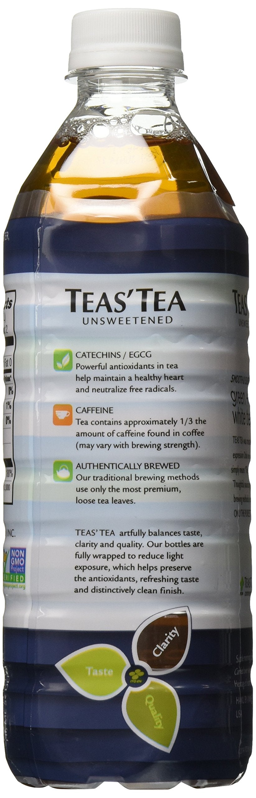 Teas' Tea Unsweetened Green + White, 16.9 Fl Oz (Pack of 12)