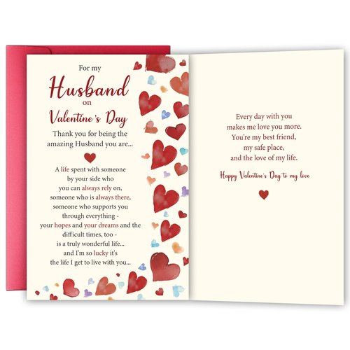 YIWANSIN Romantic Valentine’s Day Card for Husband from Wife, Heartfelt Anniversary Love Card Gifts for Him Men