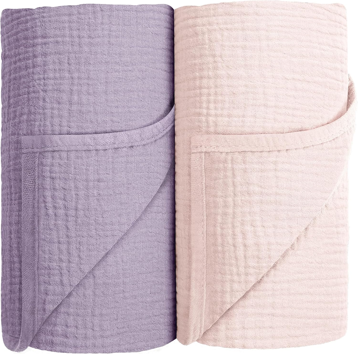 Susurration Muslin Receiving Blanket - 100% Cotton Soft Swaddle for Newborns | Unisex Pink 38x40 Inch