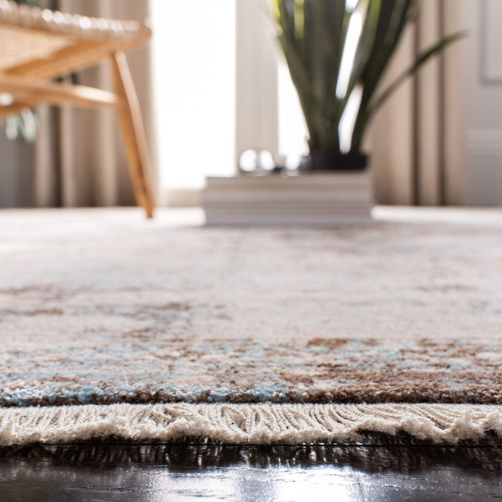 SAFAVIEH Persian Collection Accent Rug - 3' x 5', Brown & Light Blue, Oriental Distressed Design, Non-Shedding & Easy Care, Ideal for High Traffic Areas in Entryway, Living Room, Bedroom (VTP417T)