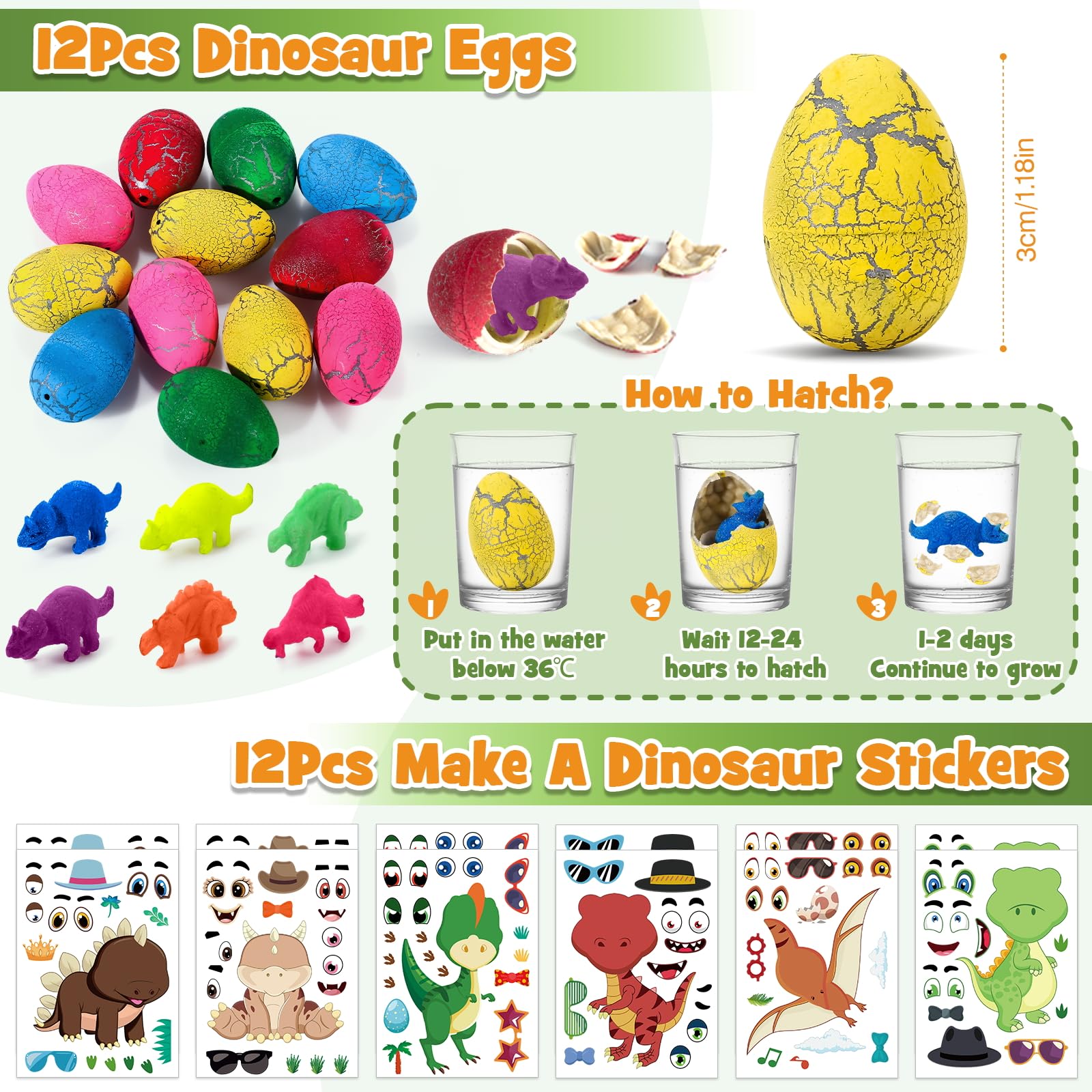 SNLN 12 Sets Dinosaur Party Favors for Kids Birthday, Magnifying Glasses Luminous Keyring Dino Egg Sticker Dino Party Supplies with Skeleton Toy Silicone Bracelet Gift Bag Dino Theme Stuffer Fillers