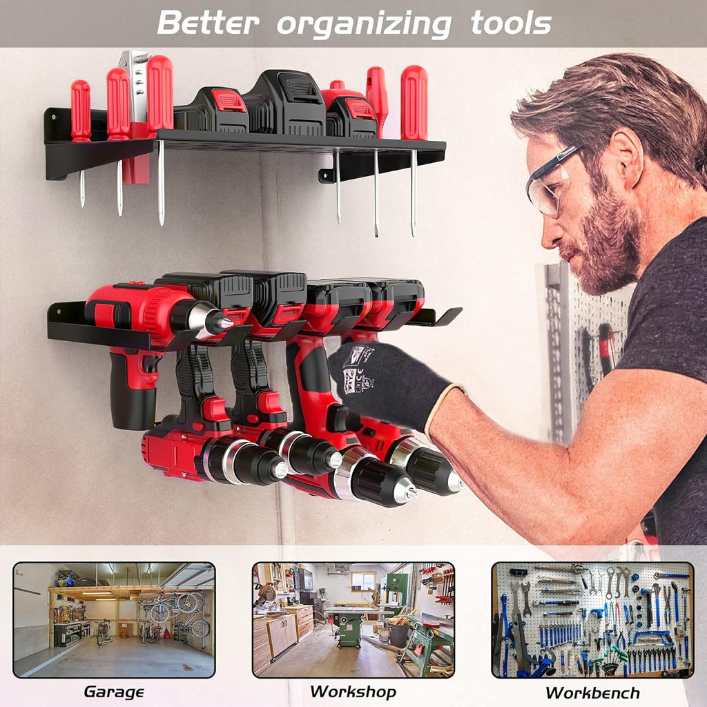Ultrawall Power Tool Organizer - Heavy-Duty Wall Mount Drill Holder & Cordless Tool Storage Rack