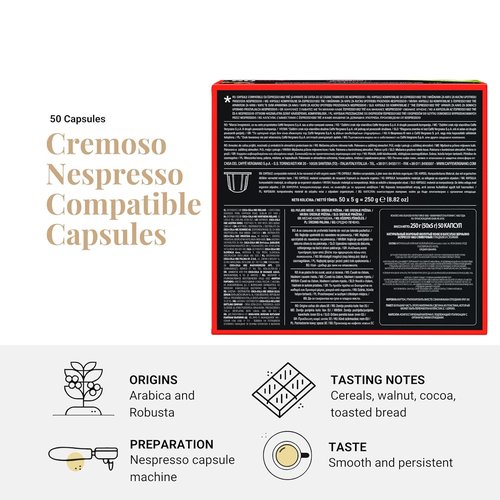 Caffe Vergnano 1882 Espresso Capsules - Medium Roast Arabica & Robusta Blend | 50 Ct for Nespresso Machines