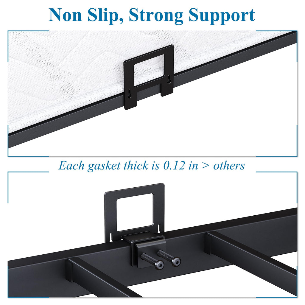 FSJianYi Non Slip Mattress Gaskets for Metal Bed Frame, 6 pcs Anti-Slip Holder in Place Gripper, Easy to Installation Keep Mattress from Sliding Gripper, Mattress Slide Stopper, Black