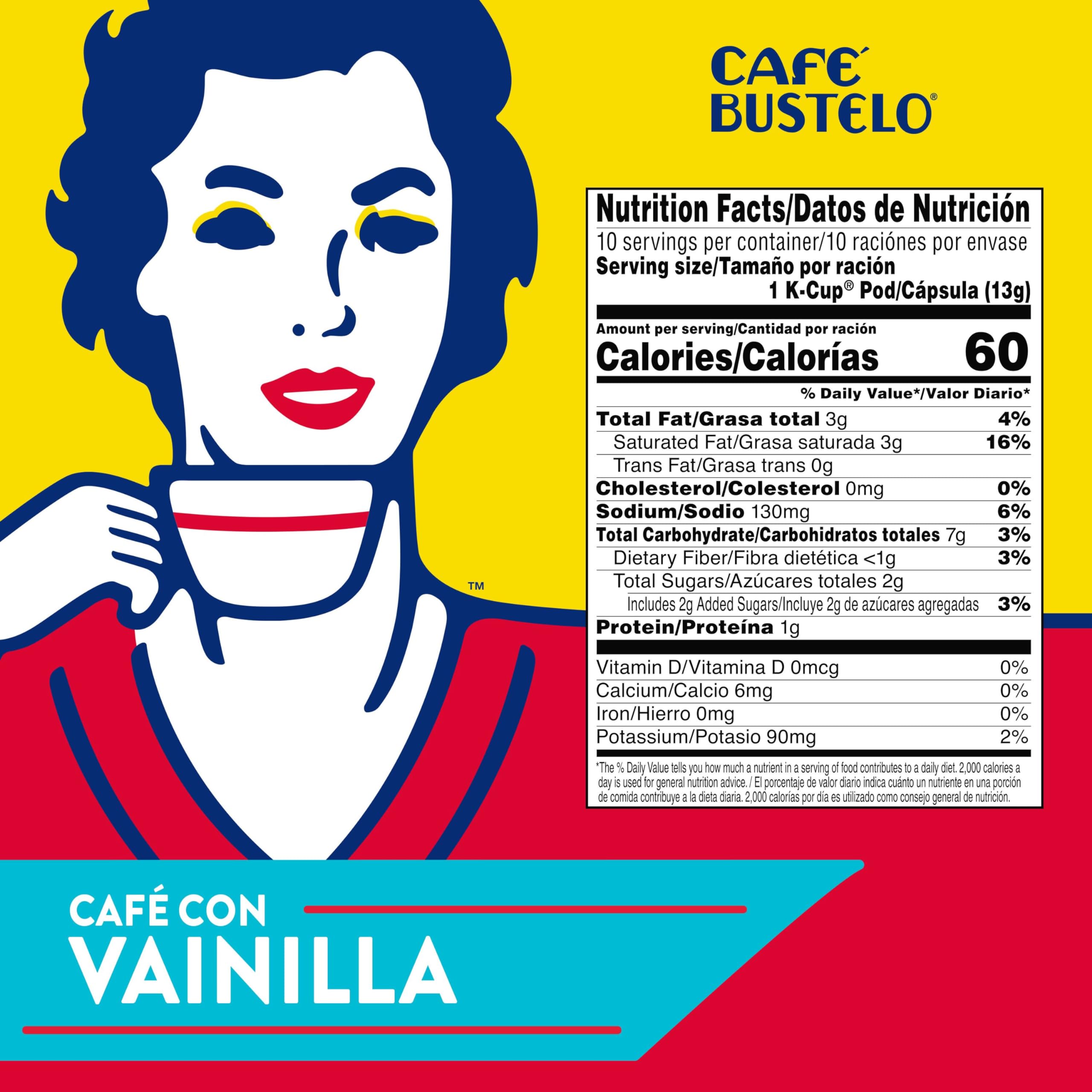 Cafe Bustelo Sweet & Creamy Café Con Vainilla, 10 Keurig K-Cup Pods