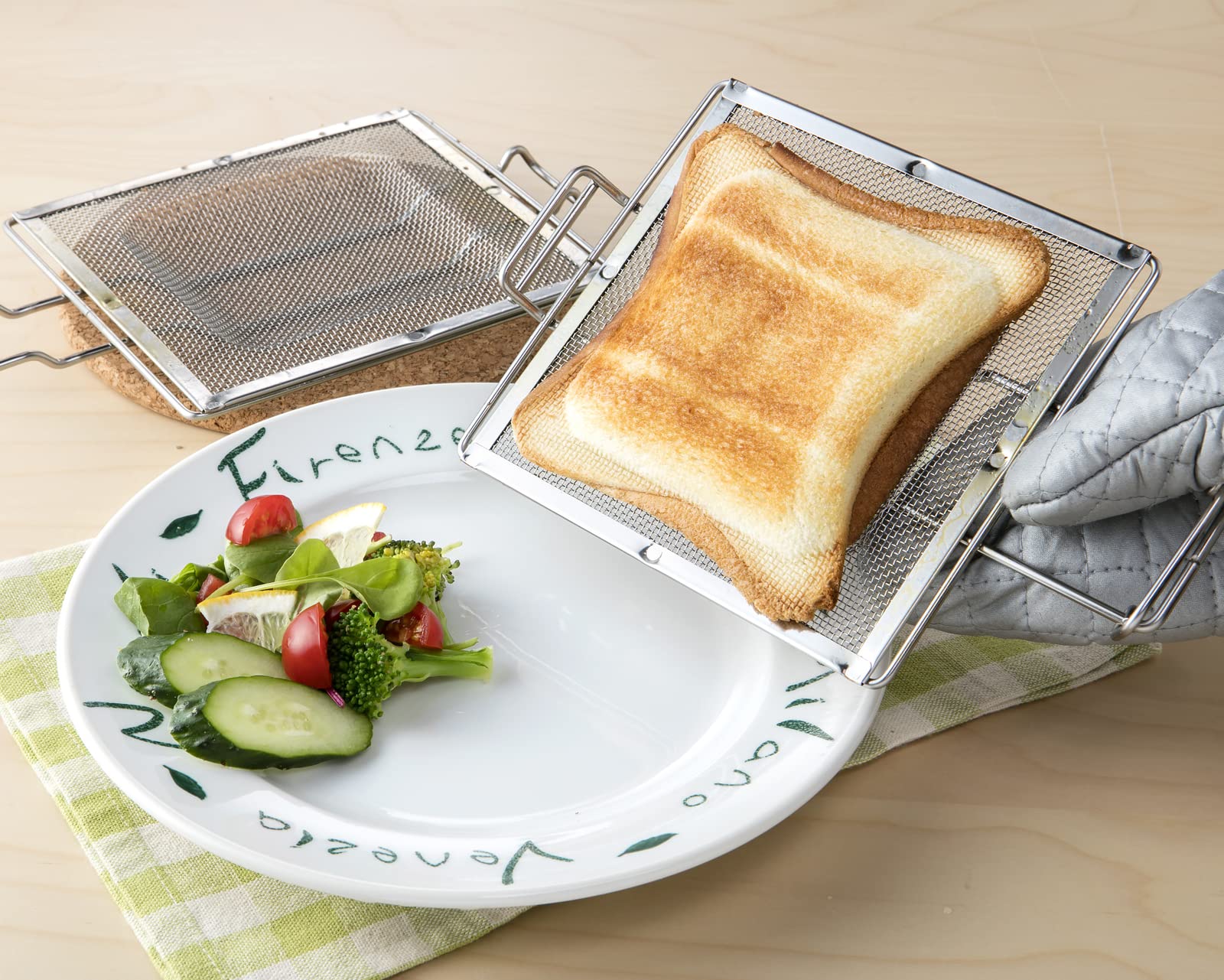 Takagi Metal Industrial GK-HS Hot Sandwich Maker, For Toaster Oven, For Grilling, Double-Sided Baking Compatible, Easy Recipe Included, Hot Sand Toaster, Net, For 2 Hot Sands, Made in Japan, Stainless