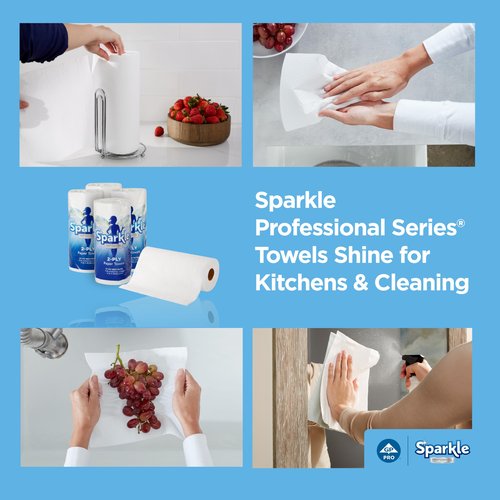 Georgia-Pacific Sparkle Professional Series 2-Ply Perforated Kitchen Paper Towel Rolls by GP PRO (Georgia-Pacific), 2717201, 70 Sheets Per Roll, 30 Rolls Per Case