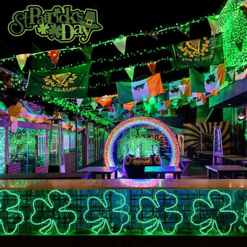 JMEXSUSS Battery Operated Green String Lights - 200 LED Waterproof 66ft Rope Lights with Remote for St. Patrick's Day Decor