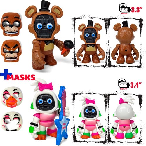 FNAF Mini Figures Collection - 12 Pcs Inspired by Five Nights at Freddy's with Masks | Action Figures Set
