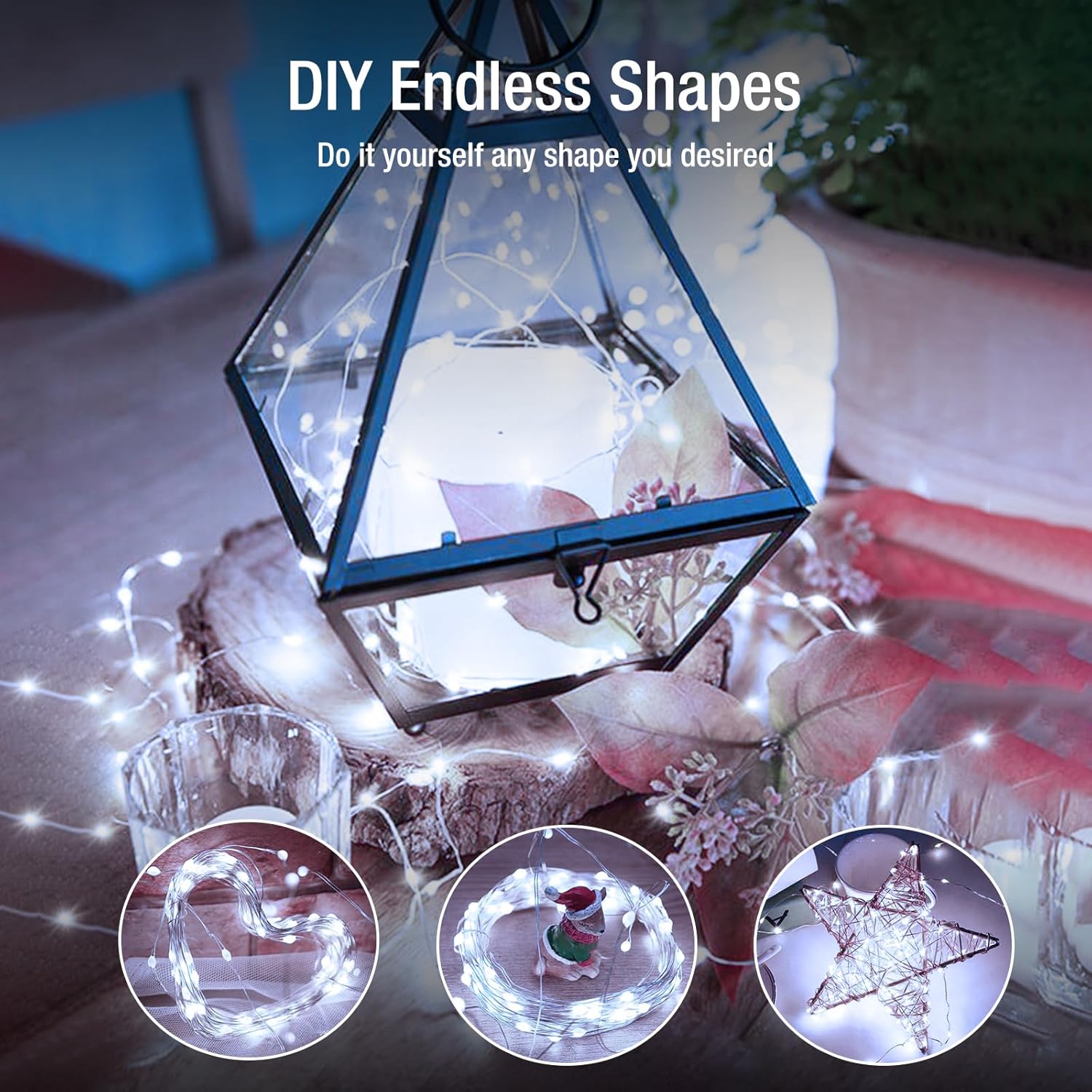 Skiennix 6 Pack Fairy Lights - 7ft 20 LED Twinkle Lights, Waterproof Mini String Lights for DIY Party & Wedding Decor - Cool White