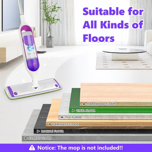Reusable Mop Pads Compatible with Swiffer PowerMop, Microfiber Mop Pads Refills Mop Heads Replacement for Swiffer Mop Spray Mop Floor Mop, Washable Reusable Floor Mopping Refills, 6 Pack