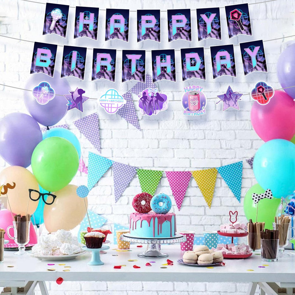 Music Hunter Birthday Banner Set - Includes 2 Happy Birthday Banners & 1 Prop Garland for Magical Music Themed Party Decorations, Easy to Hang Singer Theme Party Supplies