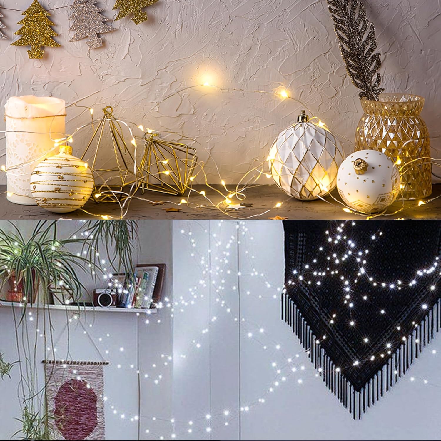 WATERGLIDE 12 Pack Fairy Lights - Battery Operated 20 LED Mini String Lights | Waterproof Silver Wire for Wedding & Party Decor