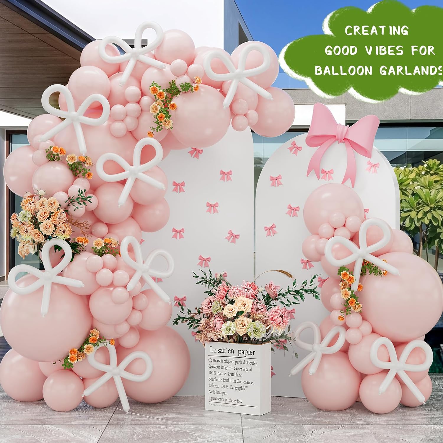 Skiennix 100 Pcs White 260 Balloons Garland Kit - Perfect for Christmas, Birthdays & Weddings