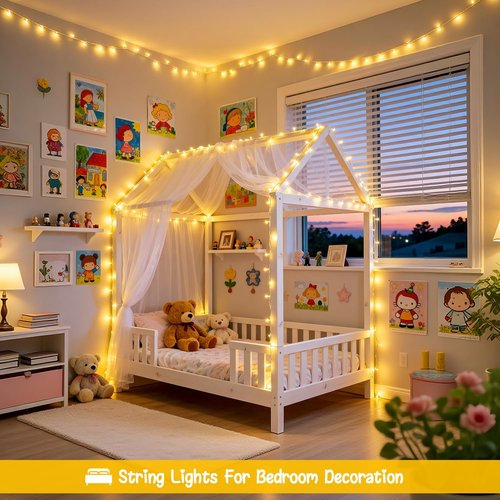 JMEXSUSS Battery Operated String Lights - 66ft 200 LED Warm White Fairy Lights with Remote | Indoor & Outdoor Use