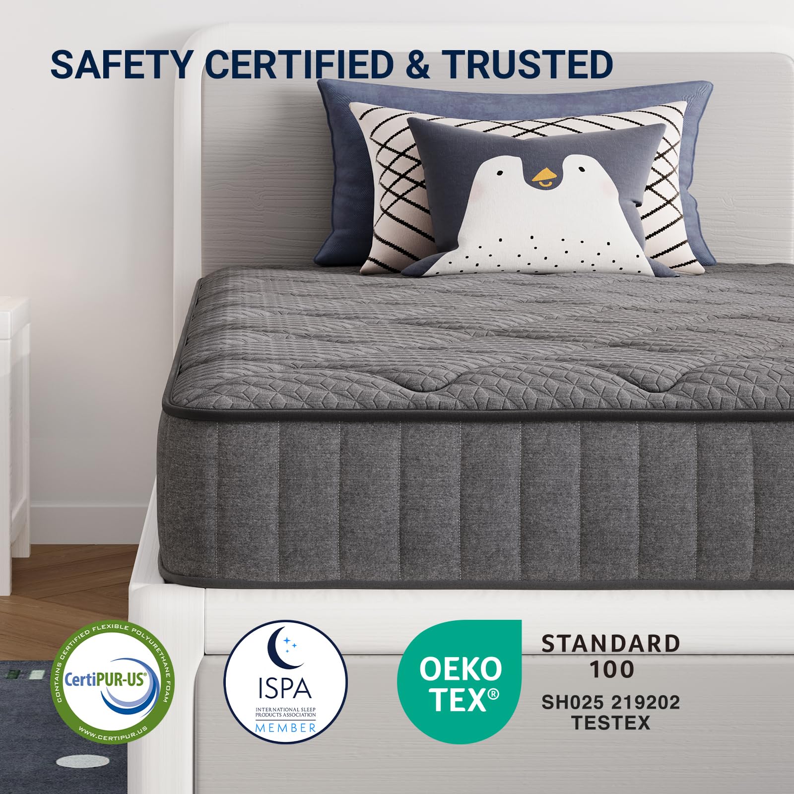 Avenco Twin Mattress, 6 Inch Twin Size Mattress in a Box, Medium Firm Hybrid Mattresses with Bonnell Spring and Gel Memory Foam for Cool Night Sleep & Pressure Relief, CertiPUR-US Certified