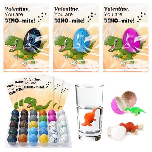4E's Novelty 30 Pack Dinosaur Hatching Egg Birthday Gifts for Kid Boy Girl, Dinosaur Party Favor Gifts for Kids Dino Toys Easter Egg Hunt Party Favor Bag Fillers