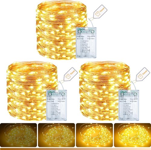 Litogo Fairy Lights - 33FT 100LED Battery Operated String Lights with Timer | 8 Dimmable Modes for Indoor Decor