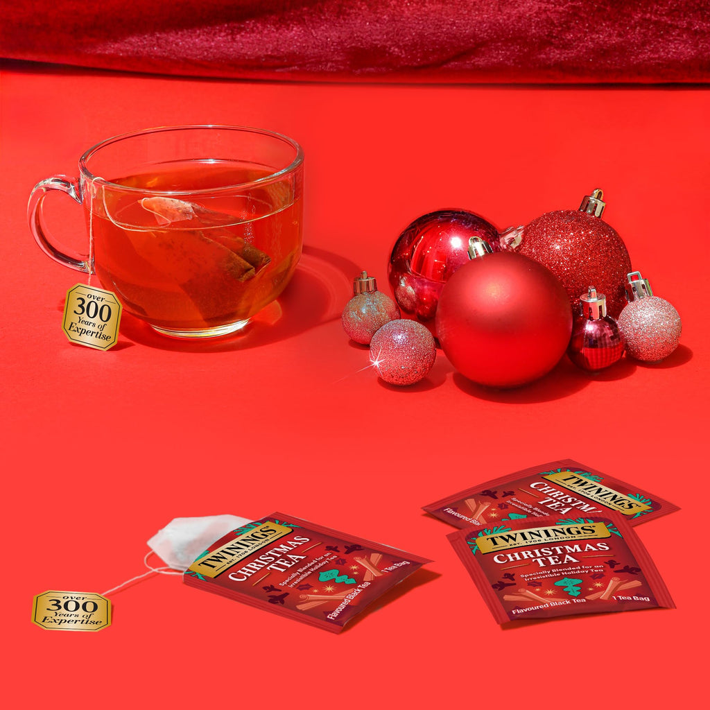 Twinings Christmas Holiday Variety Tea Bag Pack (40 Count) 4 Flavours Include Christmas Tea, Winter Spice, Gingerbread Joy, Peppermint Cheer, Seasonal Gift for Her, Him, Family, Friends