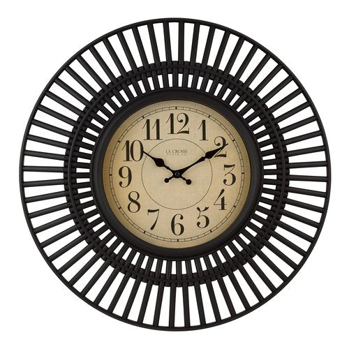 La Crosse Technology 20 Inch Covington Quartz Wall Clock - Black - 404-3051