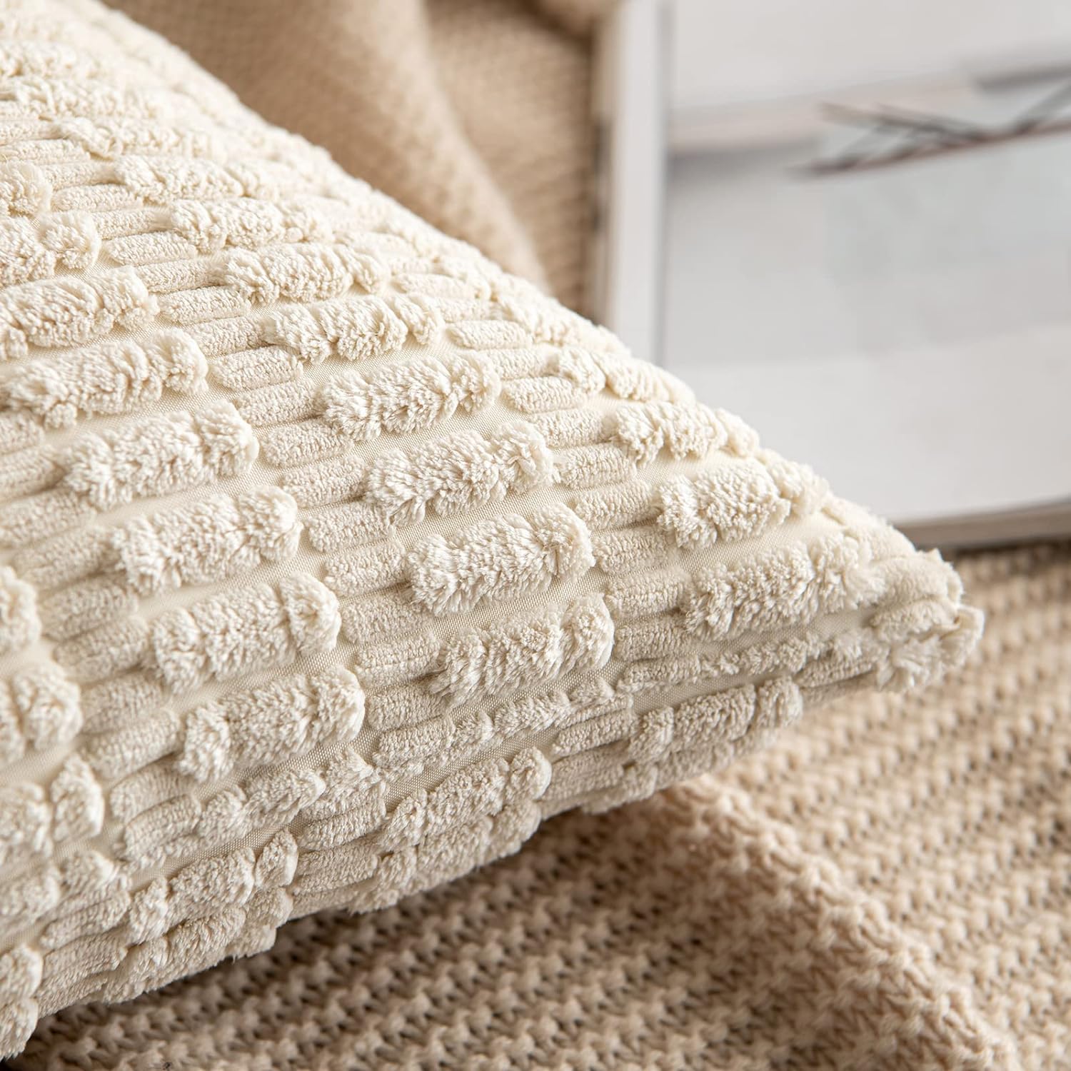 MIULEE Decorative Throw Pillow Covers - Pack of 2 Dark Grey Corduroy | Soft & Stylish Home Accent