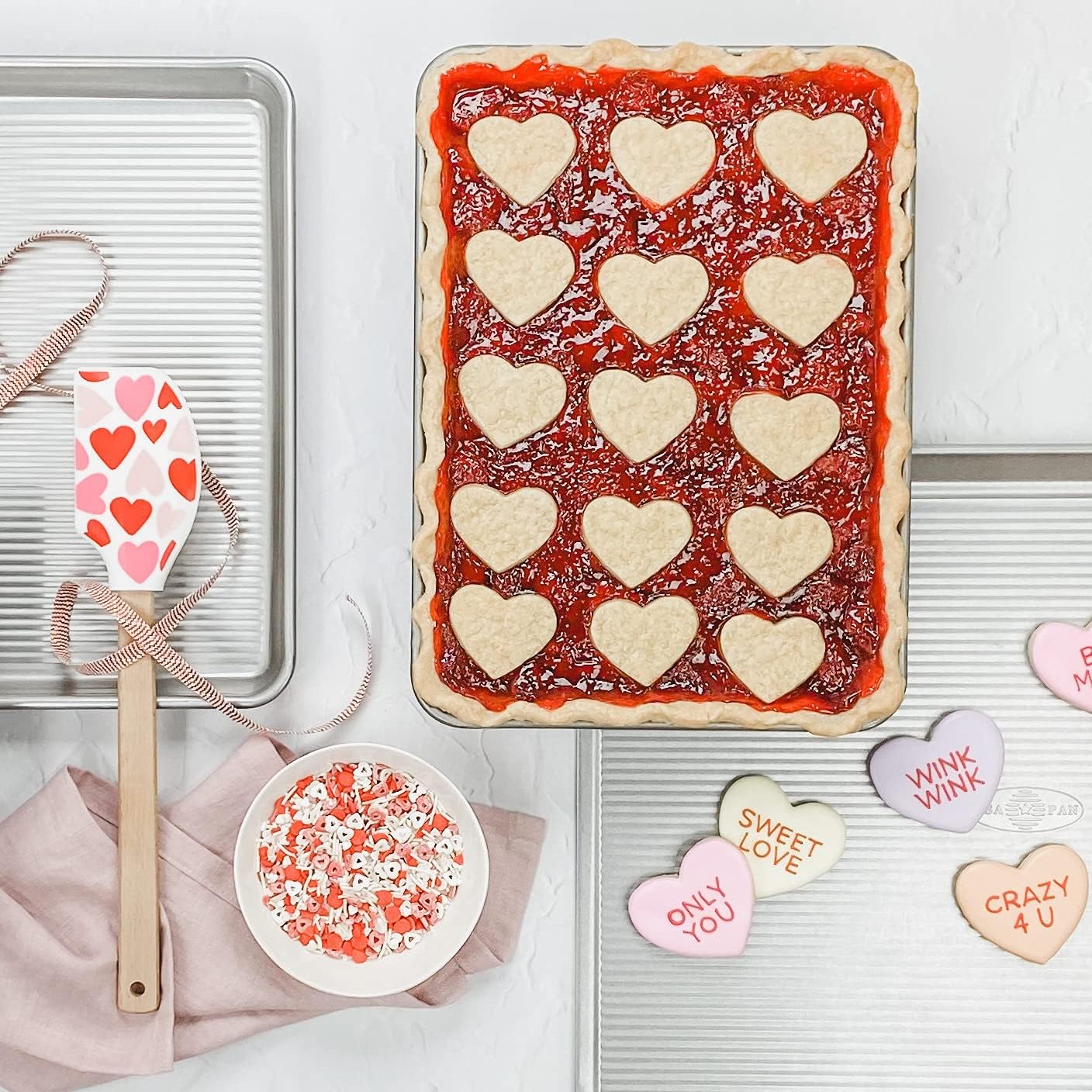 USA Pan Bakeware Half Sheet Pan Set - Durable Aluminized Steel Baking Sheets (Set of 2)