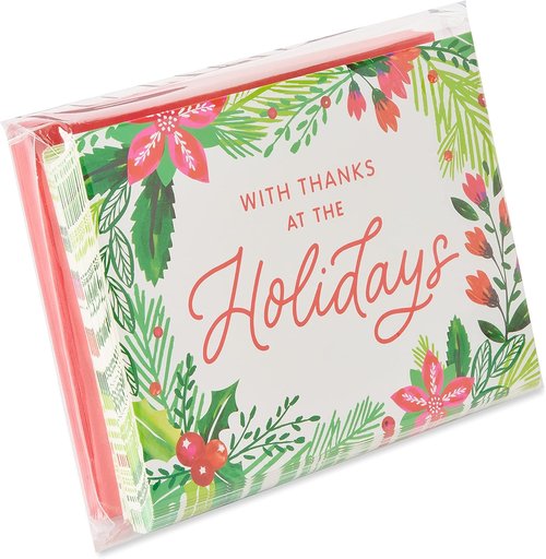 American Greetings Christmas Thank You Cards - Blank Design with Envelopes, Holly | 25 Count