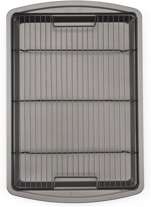 GoodCook Nonstick Carbon Steel Baking Pan & Raised Wire Rack - 15” x 10.5” | Perfect for Pizza, Bacon & More