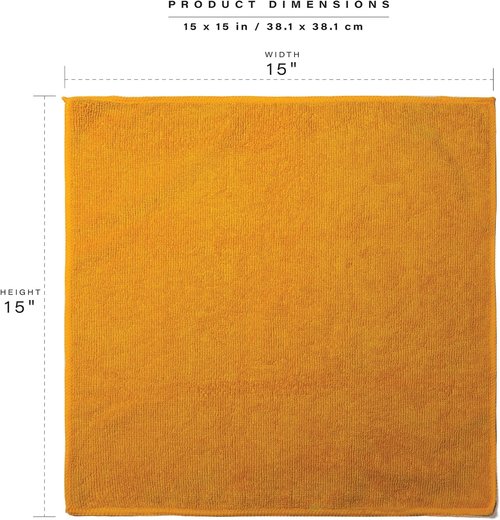 BINO Microfiber Cleaning Towels Set - Ultra Absorbent Yellow Ombre - 15x15 Inches | 12 Pack