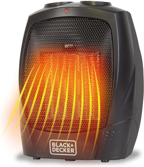 BLACK+DECKER Personal Ceramic Heater - Compact Space Heater with Adjustable Thermostat | Perfect for Office & Home Use