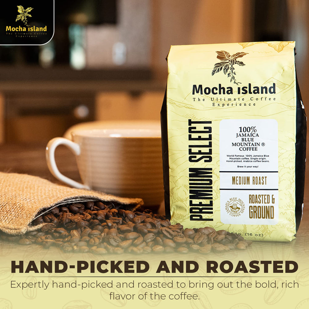 Mocha Island Blue Mountain Coffee (Blue Mountain Coffee Ground, 1lb)