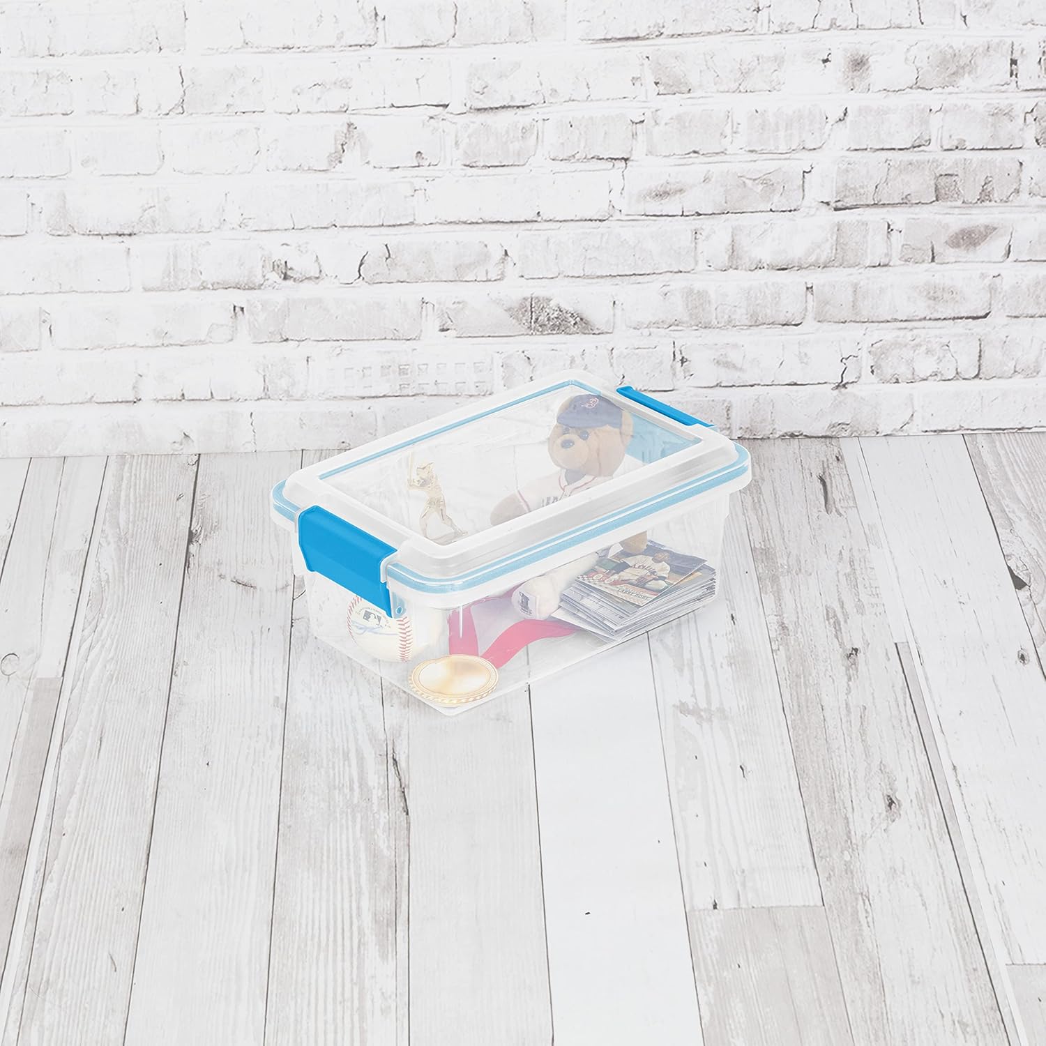 Sterilite 7.5 Qt Gasket Box - Stackable Storage Bin with Latching Lid for Organized Spaces | Clear, 6-Pack