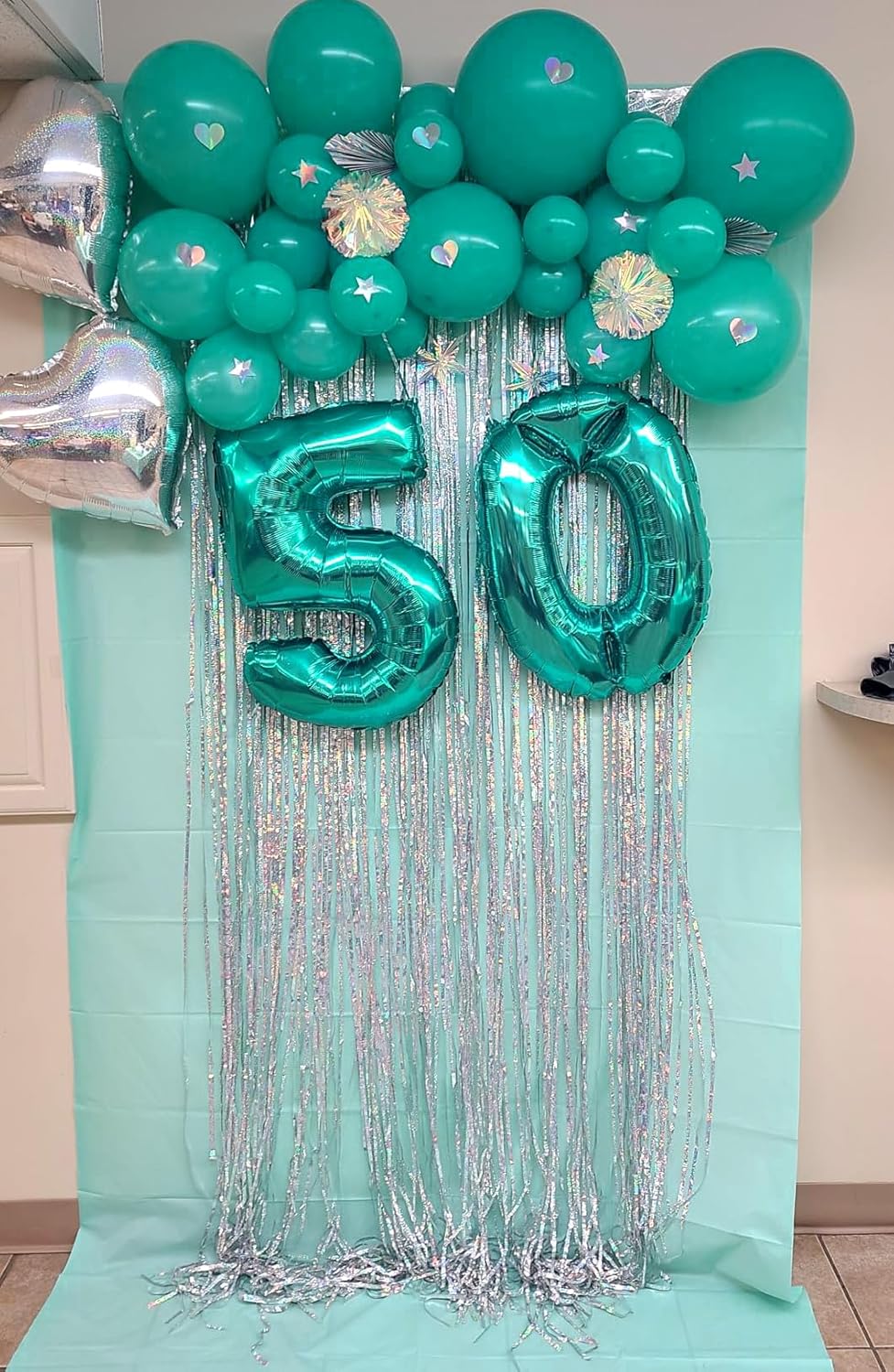 Number 0 Balloons - 40 Inch Blue-Green Birthday Decorations for Milestone Events & Baby Showers