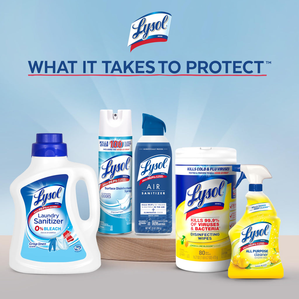 Lysol Disinfectant Wipes, Multi-Surface Antibacterial Cleaning Wipes, For Disinfecting and Cleaning, Lemon and Lime Blossom, Pack of 4