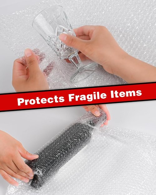 Bubble Cushioning Wrap Rolls by [Brand Name] - 2-Pack, 3/16" x 17" x 72' ft, Includes 20 Fragile Stickers for Safe Shipping