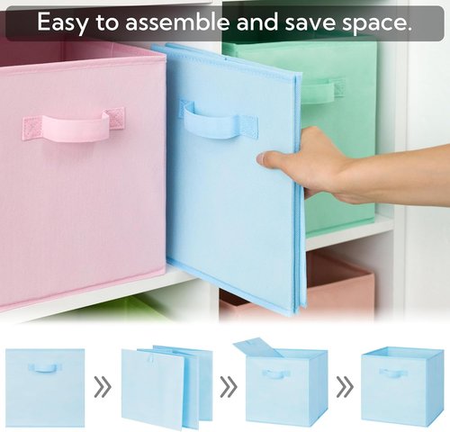 Granny Says 13-Inch Cube Storage Bins - Colorful Fabric Organizers for Kids' Rooms | 8-Pack