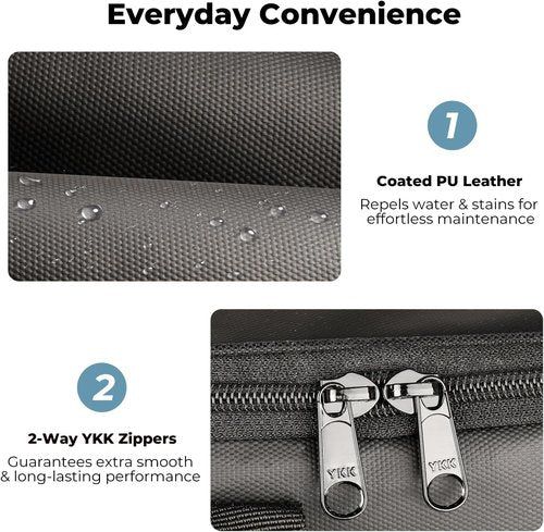 Insulated Lunch Box - Double Deck Leakproof Cooler Bag for Work & Travel | Large 15L Black
