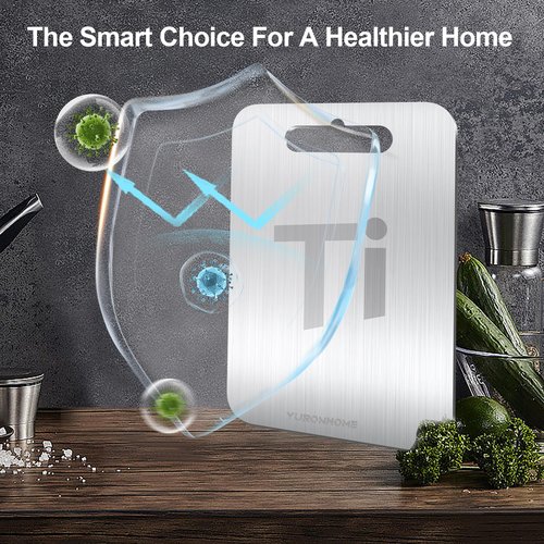 YuronHome Titanium Cutting Boards Set of 3, Cutting Boards for Kitchen, Double-Sided Food-Grade, No toxic, 2026 Upgrade, Hygiene Durable Dishwasher Safe Chopping Board for Meats, Fruits, Vegetables