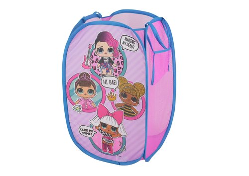 LOL Surprise Pop Up Laundry Hamper,Pink Kids Clothes Storage with Durable Carry Handles, 21" H x 13.5" W x 13.5" L