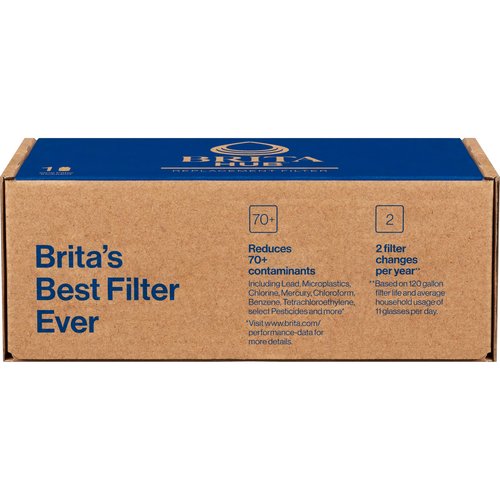 Brita Hub Replacement Water Filter, BPA-Free, Replaces 900 Plastic Water Bottles, Lasts Six Months or 120 Gallons, Includes 1 Filter, Kitchen Essential, White