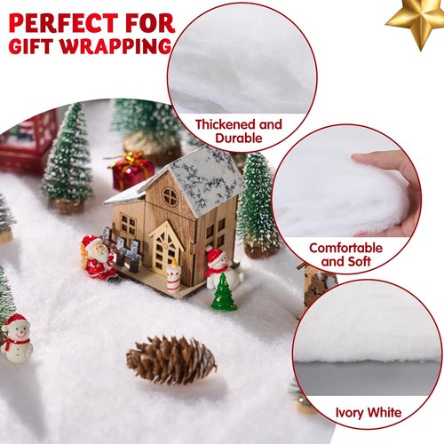 JOYIN Christmas Snow Blanket Roll - Thick Soft Fake Snow Cover for Holiday Decor | 3x8 Ft, 2 Pcs