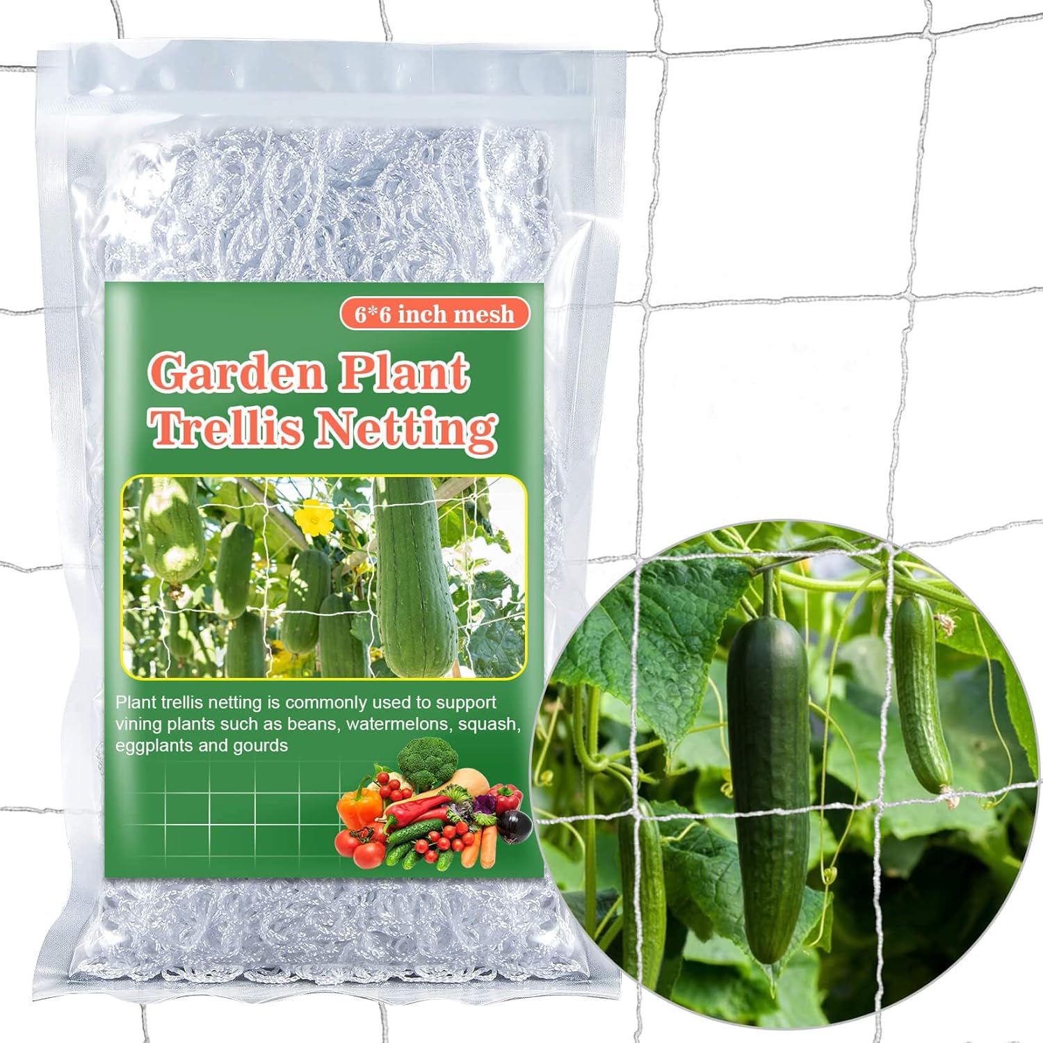 Sukh Garden Plant Trellis Netting - 5 x 15 Ft Polyester Mesh for Climbing Plants & Vines