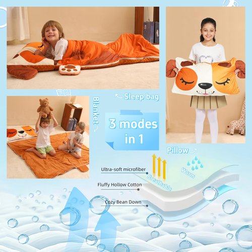 Wbesty Toddler Nap Mat for Kids Sleeping Mat Napping Mats Slumber Bags Foldable and Portable for Boys Girls Kindergarten Daycare Travel Camping,Dog Style