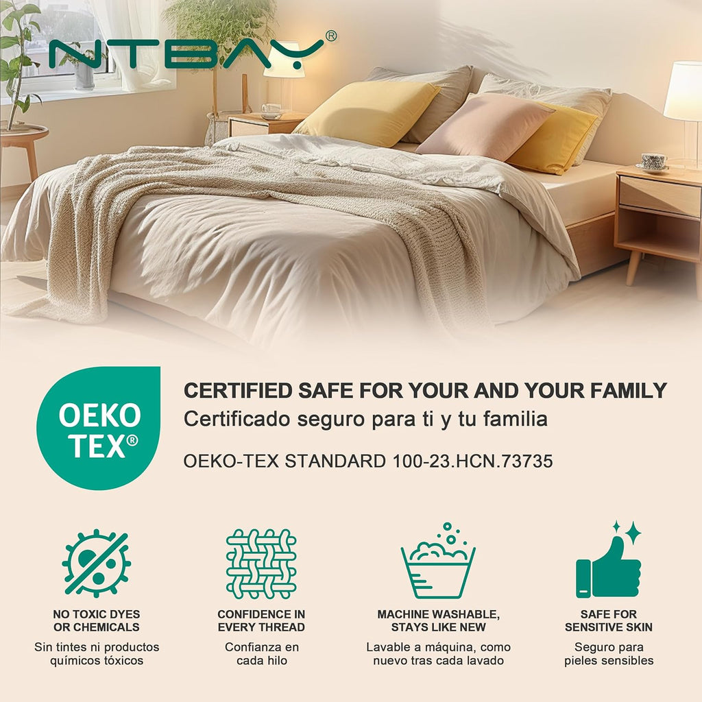 NTBAY Pillowcase Set - 2 Pack Soft Brushed Microfiber Aqua Pillowcases | Wrinkle-Free, Fade-Resistant, 20x26 Inches